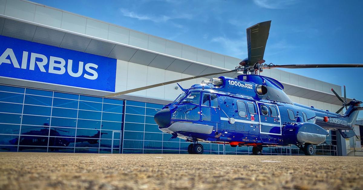The German Federal Police are the customer for the 1,000th Super Puma that Airbus Helicopters recently delivered. (Photo: Airbus Helicopters)