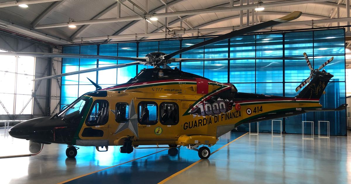 Italy's Guardia di Finanza took delivery of the 1,000th copy of the AW139, and manufacturer Leondardo sees a strong market for the model in both civil and military applications. (Photo: Ian Sheppard)