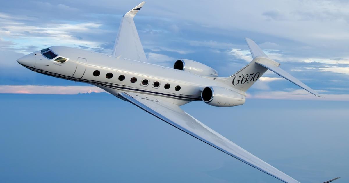 Gulfstream is scaling back production of its G650 in the next few years, but parent GD says orders have been consistent and the newly unveiled G700 is even spurring additional interest. Meanwhile, Gulfstream deliveries increased significantly overall in third-quarter 2019. (Photo: Gulfstream Aerospace)