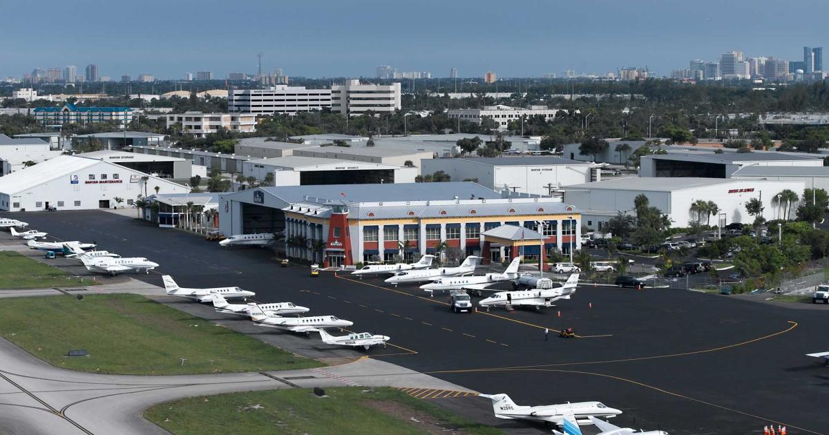 Banyan Air Service today occupies 100 acres at Fort Lauderdale Executive Airport. In addition to more than one-million sq ft of hangar space, it offers a Part 145 repair station with two shifts a day, an avionics shop, runway cafe, a spacious terminal and one of the world's largest pilot shops.