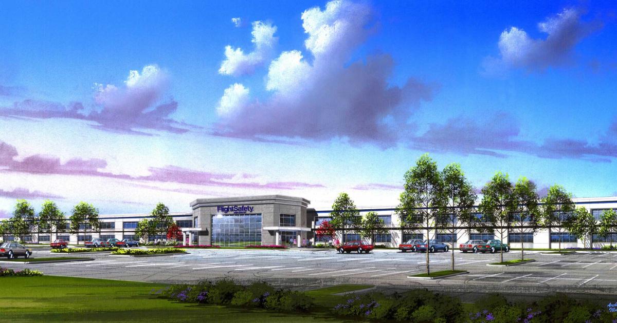 As worldwide demand for pilots, flight attendants, and maintenance technicians continues to grow, longtime training provider FlightSafety International is constructing a new facility on six acres at the Ellington Airport in Houston, Texas, shown here in an artist’s conception. 