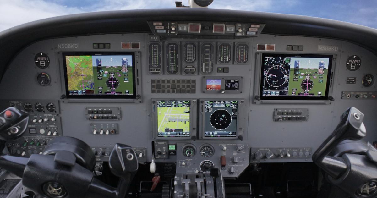 Columbia Avionics modernized this Citation 500's instrument panel with dual Garmin G700 TXi touchscreen displays and GTN 750 com navigators. (Photo: Columbia Avionics) 