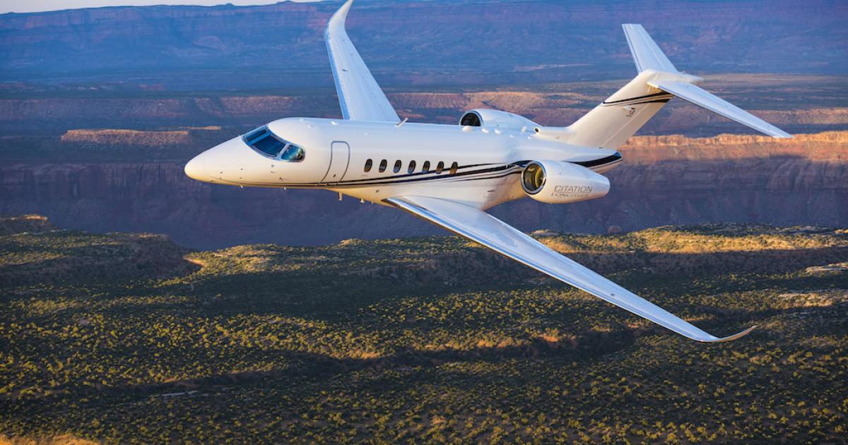 Some Cessna Citation Longitude deliveries will be pushed back to first quarter of 2020 because of modifications required by FAA certification, Textron CEO Scott Donnelly told analysts this morning. (Photo: Textron Aviation)