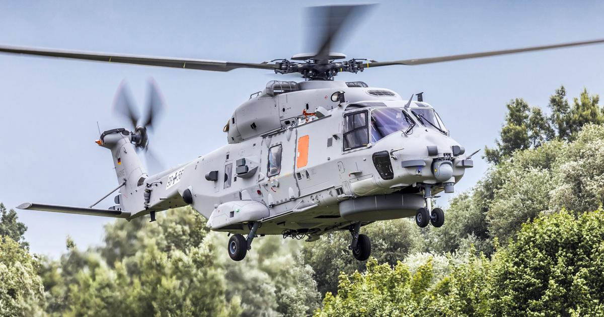 The Sea Lion combines features of the TTH troop transport version with the marinized airframe of the NFH anti-submarine helicopter. (photo: Airbus Helicopters)