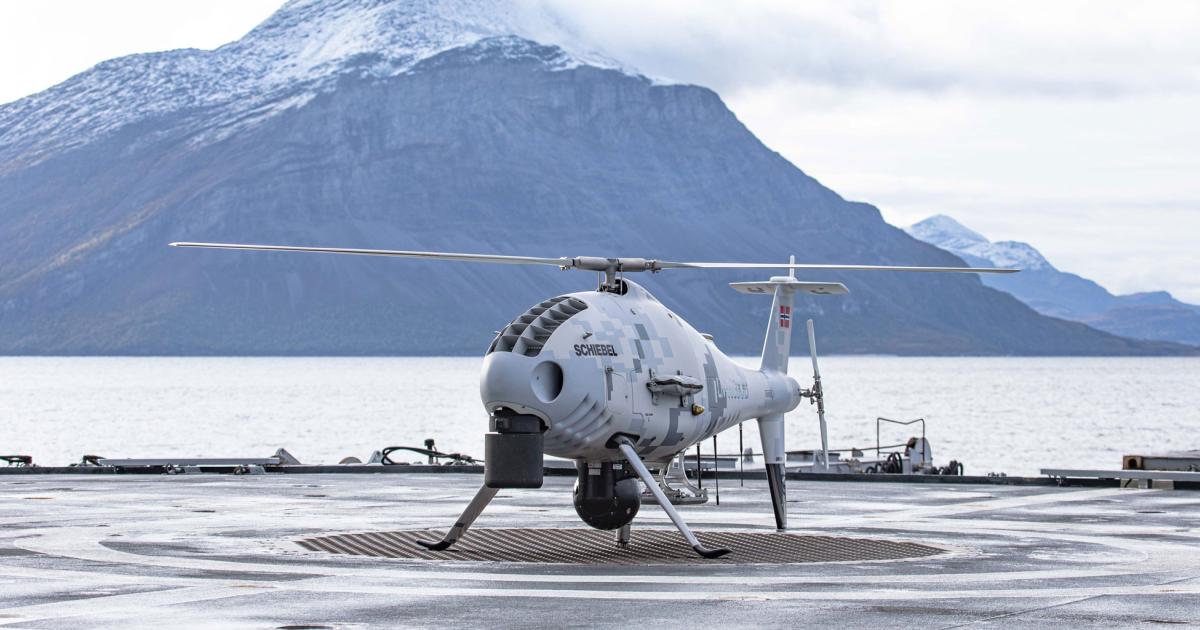 An unmanned S-100 Camcopter recently completed shipboard trials with a Norwegian Coast Guard ship.