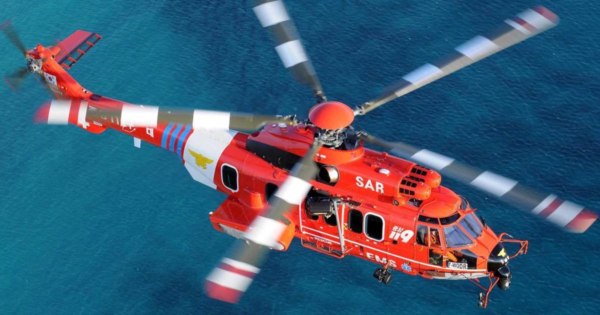 A South Korean search-and-rescue H225 helicopter crashed in the Sea of Japan on October 31, killing all seven occupants. The helicopter was returned to service following heavy maintenance not long before the accident.