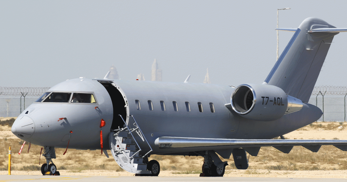 Aquila Aerospace is turning this Challenger 650 into a UAE Air Force ISR platform. The work will be done at Aquila’s Al Bateen facility in Abu Dhabi and will include installation of a belly radome. 