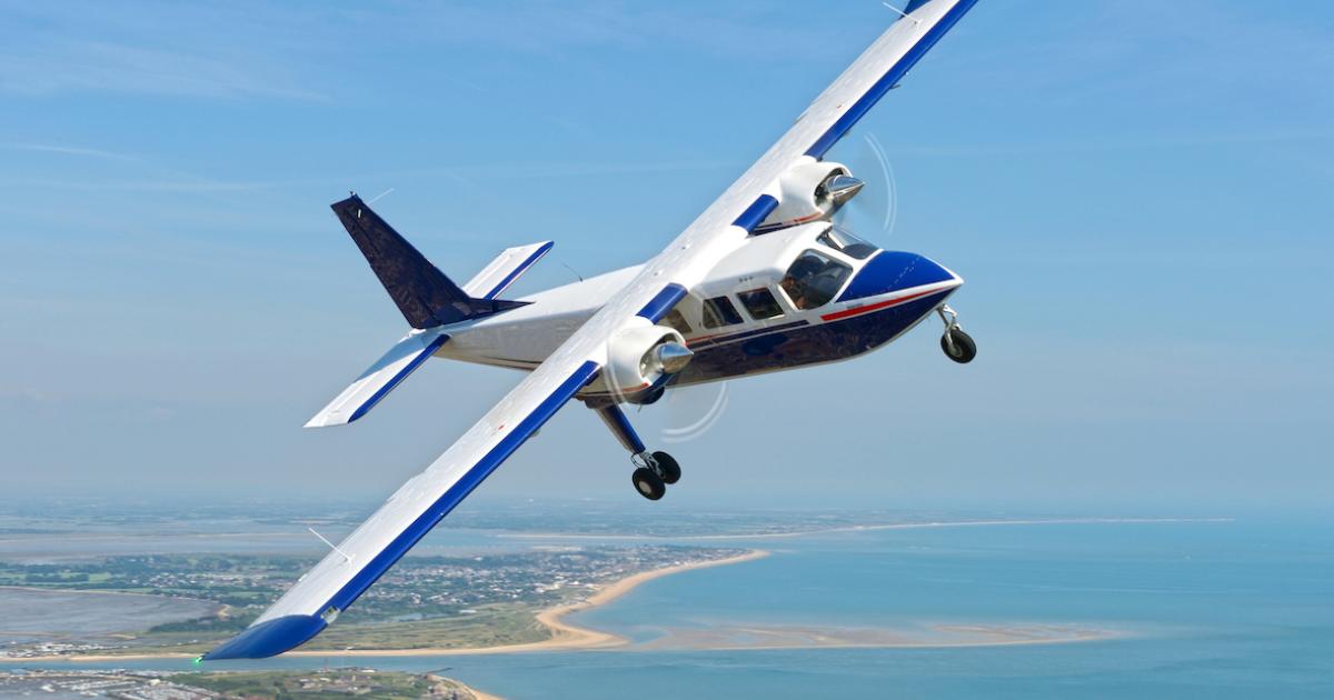 A re-engined hybrid-electric version of the Britten-Norman Islander may be available by the end of 2022.