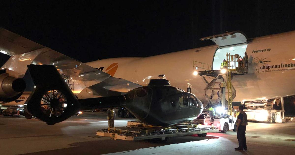 All packed up and ready to go! This Airbus EC135P3 is one of the 143 full-service helicopter transport jobs handled by Toronto-based Direct Helicopter in 2019. (Photo: Direct Helicopter)