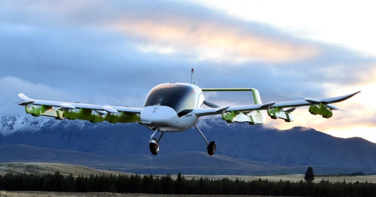 The new Wisk joint venture between Boeing and Kitty Hawk will continue the development of the Cora eVTOL aircraft. [Photo: Kitty Hawk]