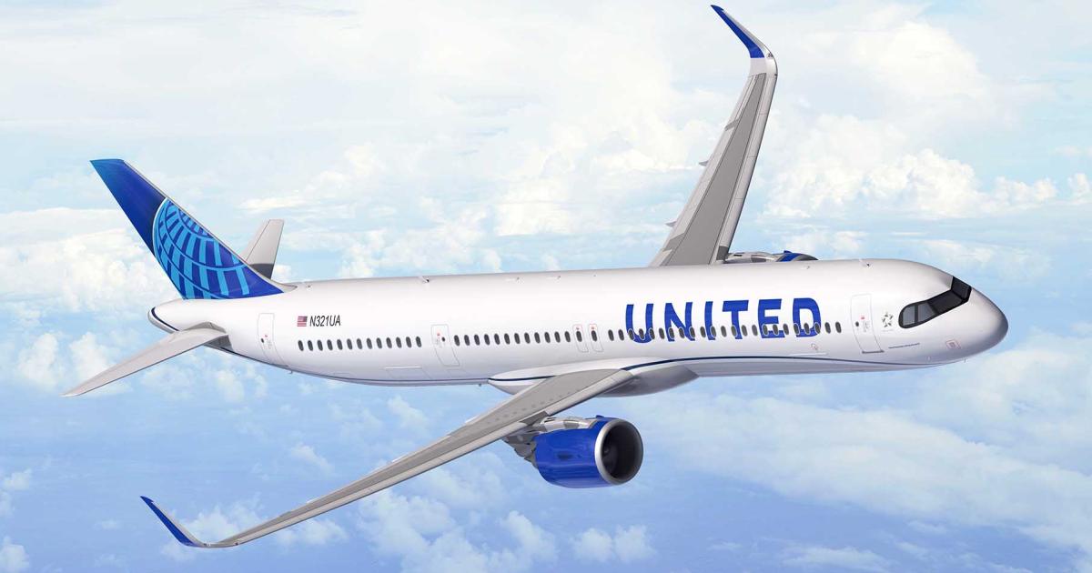United Airlines plans to take delivery of its first Airbus A321XLR in 2024. (Image: Airbus)