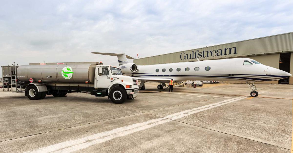 Gulfstream was an early adopter in the use of sustainable aviation fuel. Over the past three years, the Georgia airframer has conducted more than 550 flights fueled by the renewable fuel which it has shipped to its Savannah headquarters. The company also was one of the first to make SAF available for purchase, from its Long Beach, and now Van Nuys service centers in California.