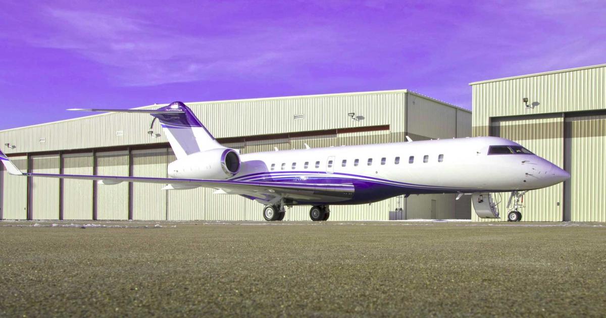 West Star Aviation's first 20-year inspection on a Global Express included a complete strip and repaint of the large-cabin business jet.