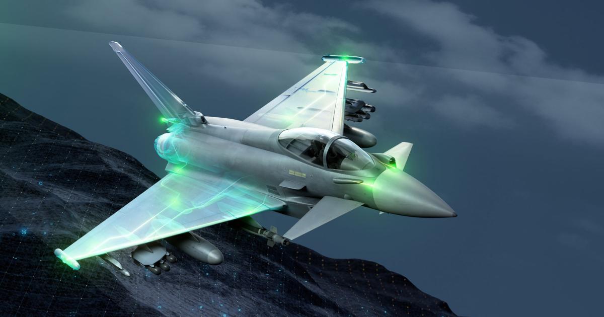 The Praetorian Evolution is being developed by a consortium of European nations to provide the next generation of electronic warfare for the consortium-developed Eurofighter. 