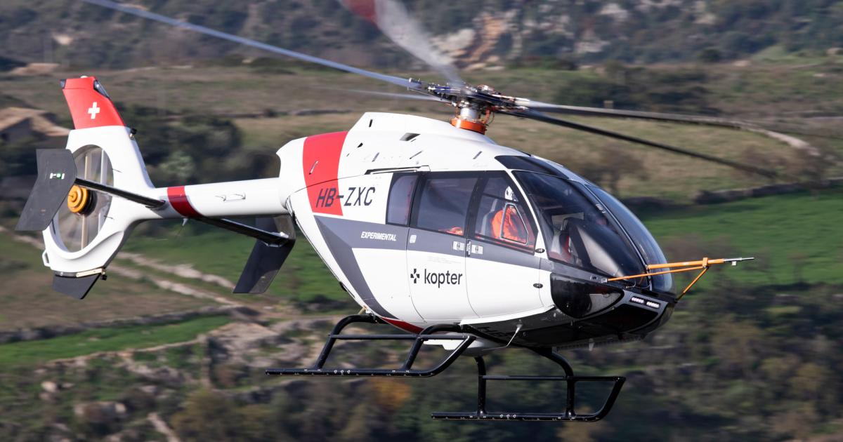 The final design of the seven-seat Kopter SH09 single-engine helicopter will be embodied in the PS4 version, which is expected to fly mid-year. A key feature of PS4 and the fifth flight test helicopter, PS5, is a gearbox from a new supplier. 