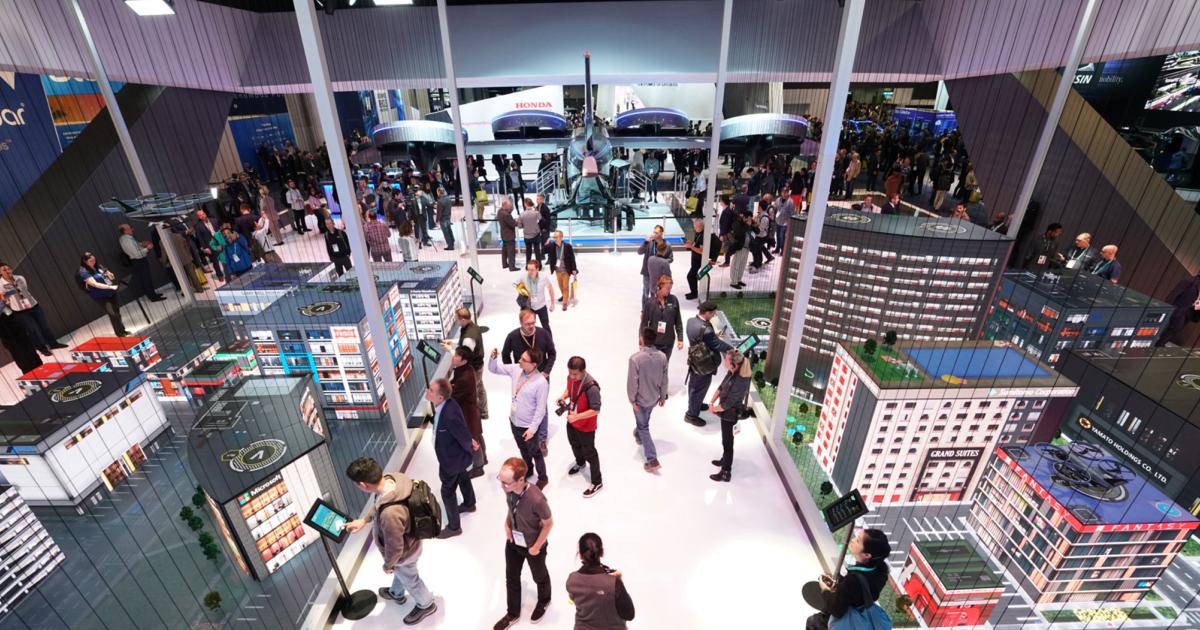 Bell built an interactive “smart city” at the CES show to demonstrate how its AerOS software can manage urban air mobility passenger demand in a busy metropolitan area.
