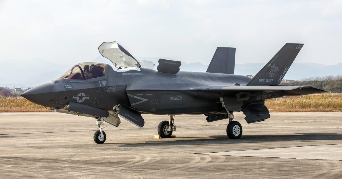 A U.S. Marine Corps F-35B is seen at Tsuiki Airbase in Japan, where the STOVL variant has been selected to serve alongside the F-35 conventional take-off/landing version. Singapore has now also selected the F-35B. (Photo: Chen Chuanren)