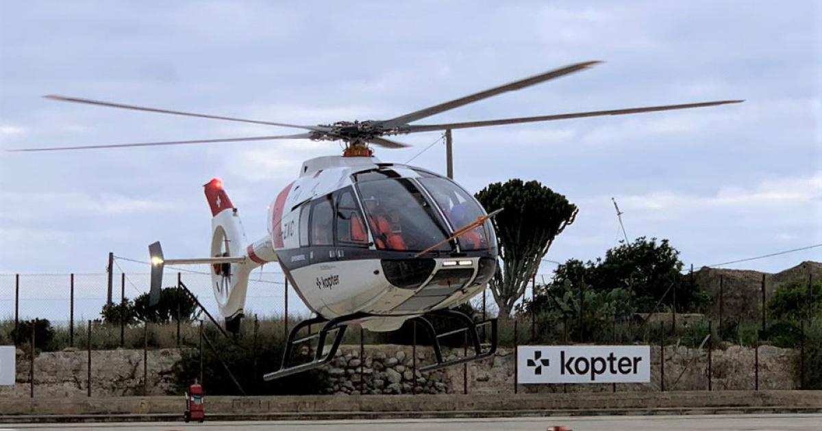 Kopter's third prototype is testing the new main rotor head and blades as the company is finalizing configuration. (Photo: Kopter)