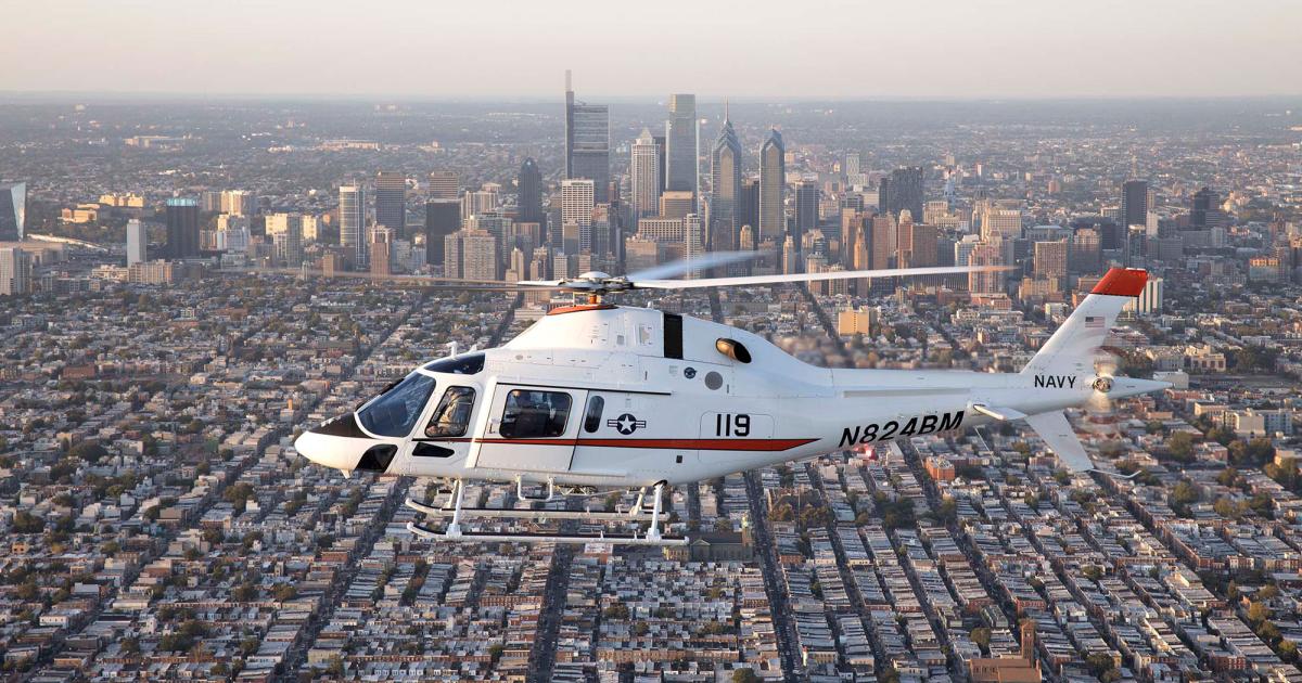 The U.S. Navy has selected the TH-119, a military version of the Leonardo AW119, as its new helicopter training platform. (Photo: Leonardo Helicopters)