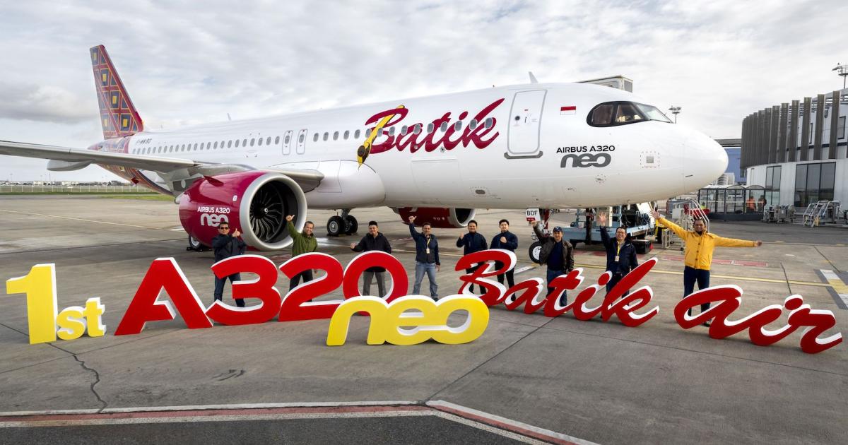 The most recent delivery of an Airbus A320 was made to Indonesia's Batik Air on February 3. [Photo: Airbus]