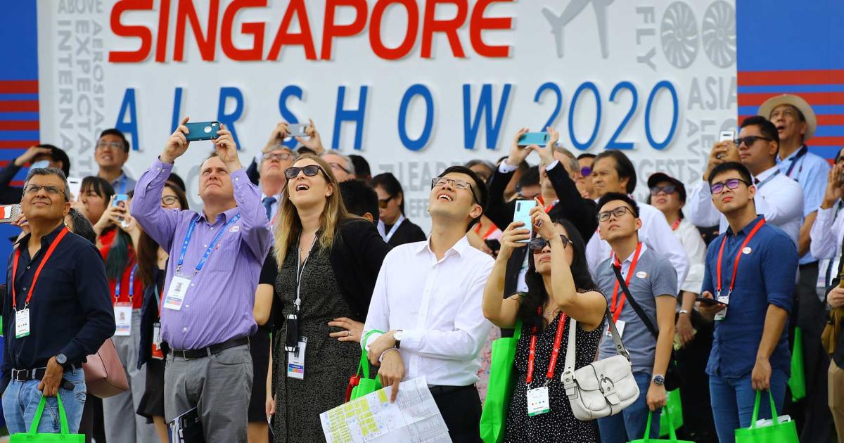 Dedicated followers of the daily flying display gathered at show central to witness the power and might of the military aircraft that took to the skies over the Singapore Airshow. While not as full of participants as past shows, the displays nevertheless managed to delight and please those who made the effort to attend. (Photo: David McIntosh/AIN)