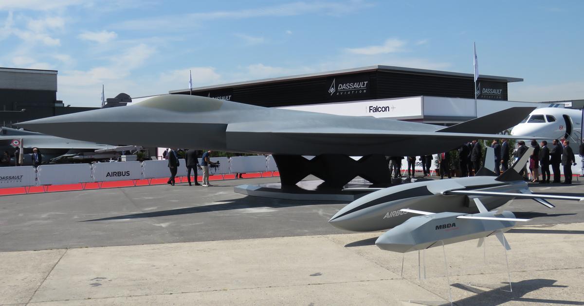 A mock-up of the NGF, and associated Remote Carriers, was unveiled at the Paris Air Show in June 2019. A demonstrator could be flying by 2026, and the type is due to enter service around 2040. (Photo: David Donald)