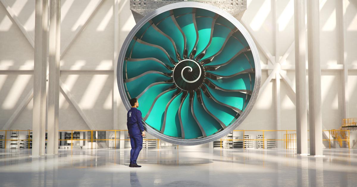 The UltraFan’s 140-inch diameter fan set will be the largest yet built. (Photo: Rolls-Royce)