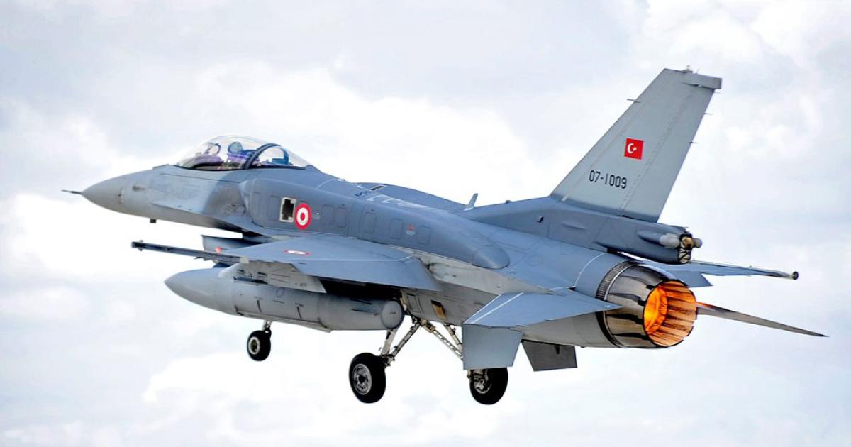 Turkish air force F-16s, like this example seen during a NATO exercise, shot down at least three Syrian aircraft during the brief Spring Shield operations, firing missiles across the border from within Turkish airspace. (Photo: Crown Copyright 2014/OGL)