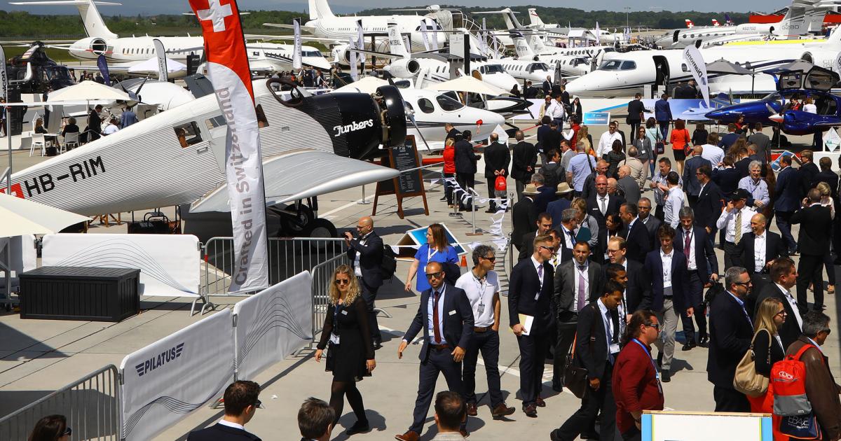 Due to concerns about the Covid-19 coronavirus, show organizers NBAA and EBAA have canceled EBACE 2020. The show was expected to be held May 26 to 28 at Geneva International Airport and the adjacent Palexpo convention center. (Photo: Dave McIntosh)