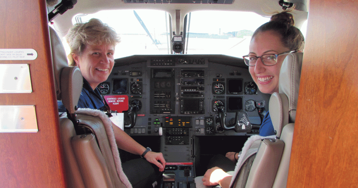 WAI is highlighting a new study on gender gaps not only in the pilot population but throughout the aviation workforce. While only 7.3 percent of pilots and 1 percent of airline pilots are women, PlaneSense's pilot ranks are more than 10 percent female and includes captain Kris Hull (left) and first officer Kelsey Ten Hoeve. (Photo: PlaneSense)