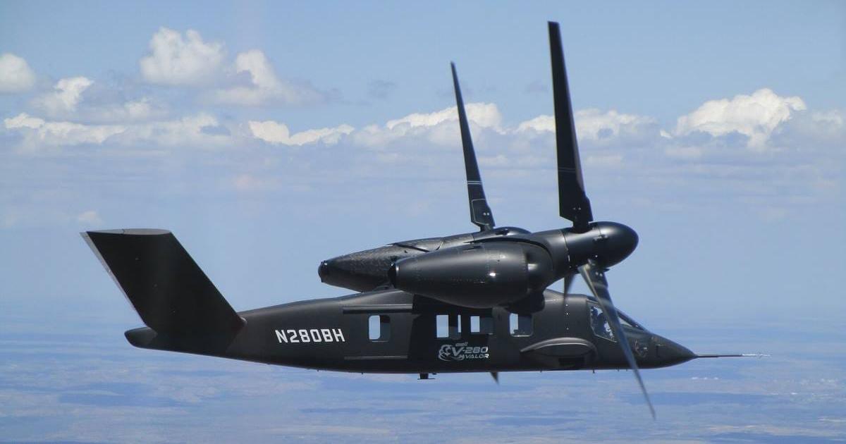 Bell’s V-280 Valor refines the V-22 Osprey tiltrotor concept by introducing tilting blades, rather than the whole nacelle rotating. (Photo: Bell)
