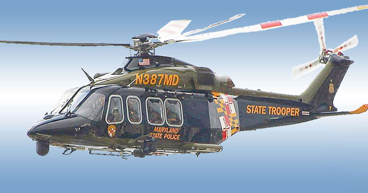 The Maryland State Police Aviation Command operates 10 Leonardo AW139s in seven counties. (Photo: Maryland State Police Aviation Command)