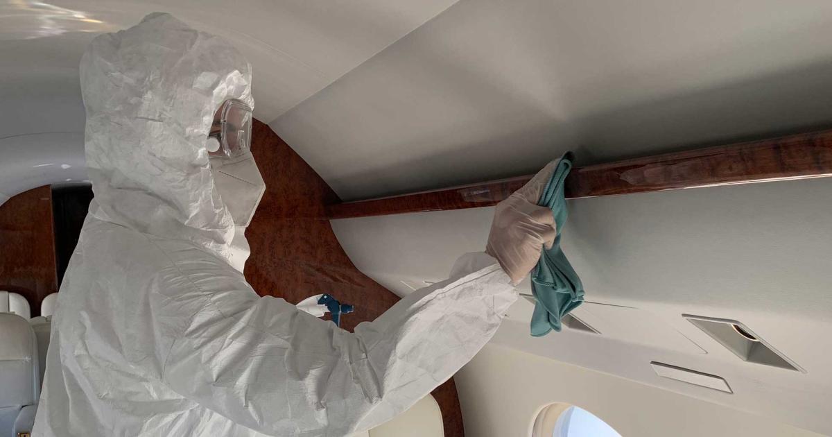 Clay Lacy Aviation is now offering comprehensive cabin disinfection service as part of its maintenance offerings.