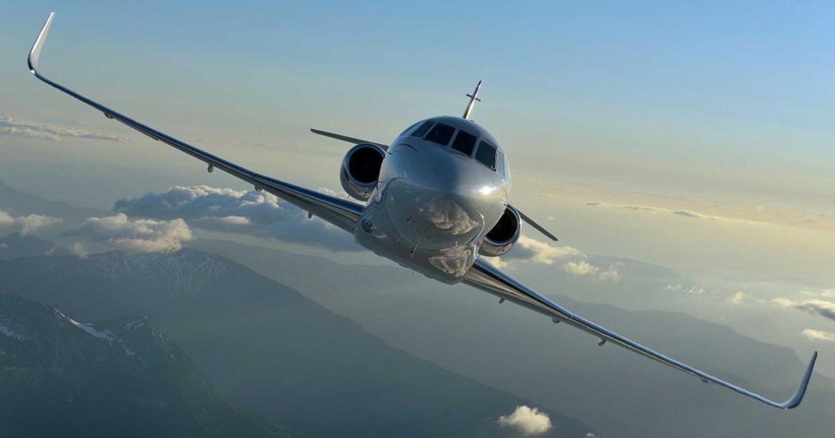 Argus expects business aircraft flight activity to see green shoots of a post-Covid-19 recovery to begin in mid-May, with more normal traffic possible by October. (Photo: Dassault Aviation)
