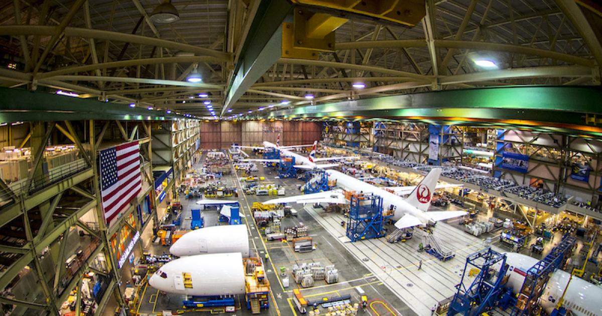 Boeing plans to cut 787 production rates from 14 per month this year to seven in 2022. (Photo: Boeing)
