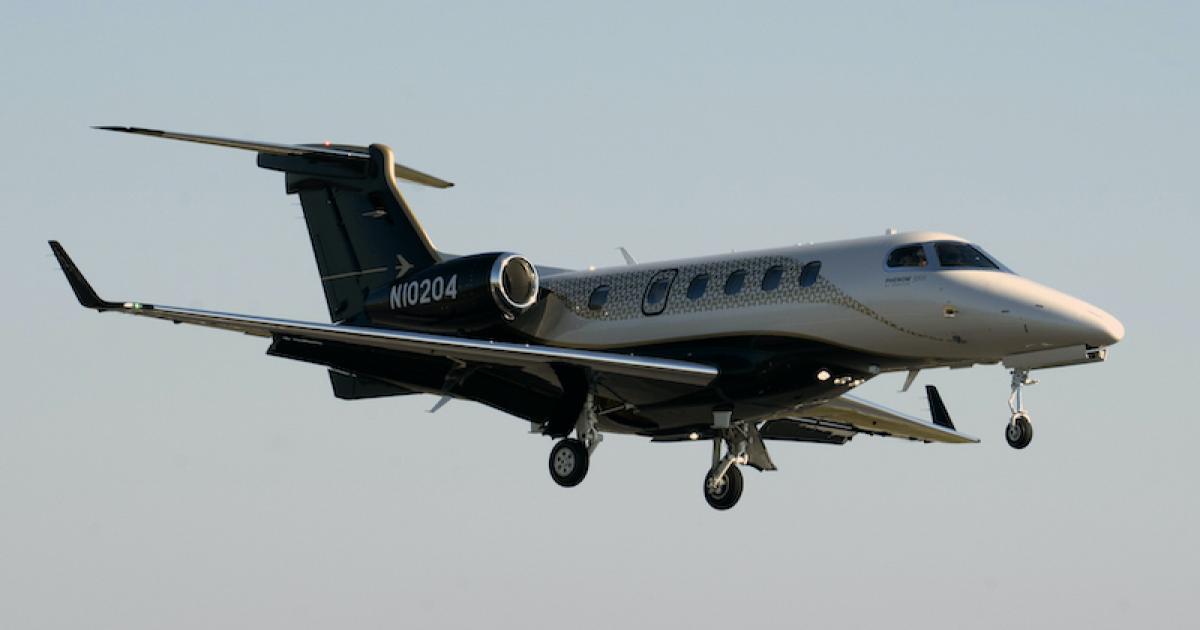 The Phenom 300E accounted for the most deliveries among all Embraer Executive Jets models in the first quarter of 2020. (Photo: Michael Cutler/AIN)