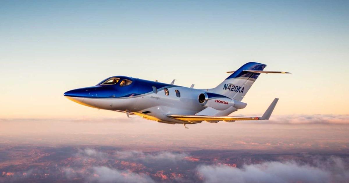Business aircraft activity continues to gain steam as Covid-19 restrictions are lifted. Light business jets such as the HondaJet are leading the recovery, according to data from WingX Advance. (Photo: Honda Aircraft)