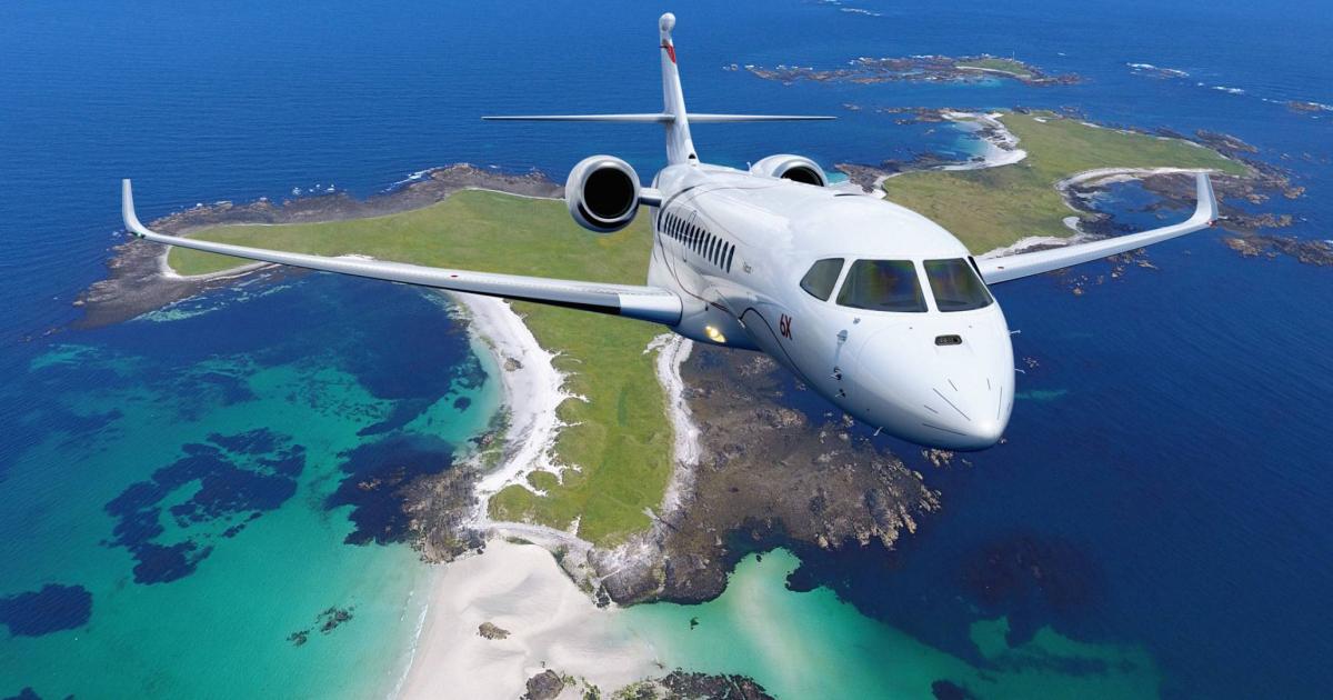 Despite the difficulties involved with operating during the Covid-19 pandemic, Dassault Aviation is progressing on development of its Falcon 6X twin-jets, with plans for early 2021 first flight remaining on track. (Photo: Dassault),