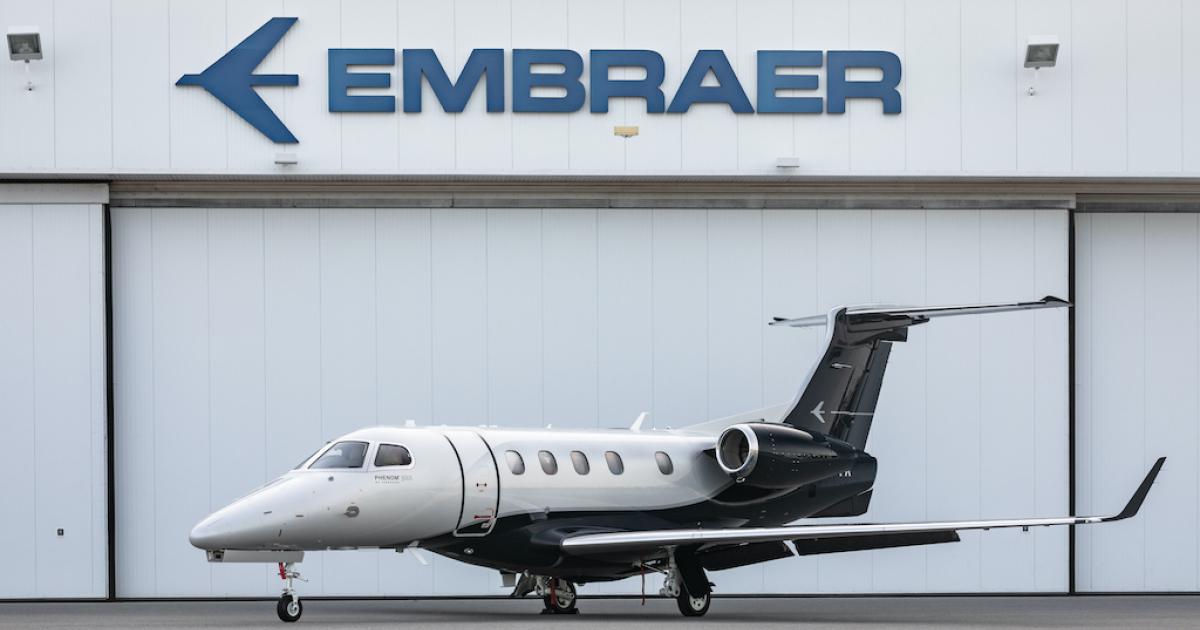 Texas law firm Dunham & Jones took delivery of the first customer copy of Embraer's enhanced Phenom 300E. (Photo: Embraer Executive Jets)