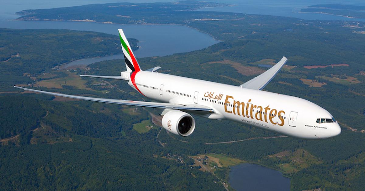 Emirates Airline has scheduled 16 passenger flights on its Boeing 777-300ERs to start on June 15. (Photo: Emirates)