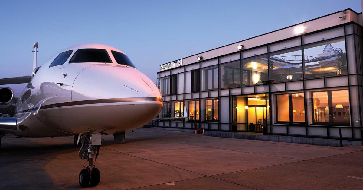Through ExecuJet's addition of the former Sky Valet FBO at Paris Le Bourget Airport, the Paragon FBO Network has gained a foothold at Europe's busiest business aviation airport. (Photo: Luxaviation Group)