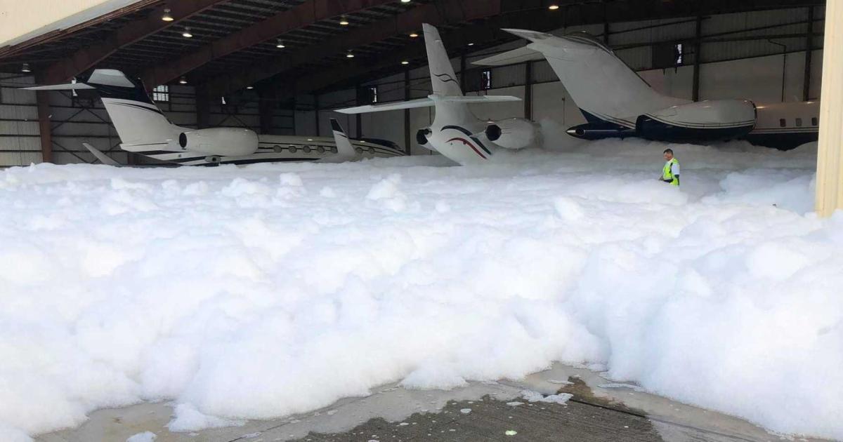 Accidental hangar fire foam discharge is a growing problem in the aviation industry, with one event occuring on average every six weeks. The cleanup costs from each can involve numerous insurance claims and in some cases lawsuits, pitting aircraft owners and operators against hangar keepers and fire system providers.