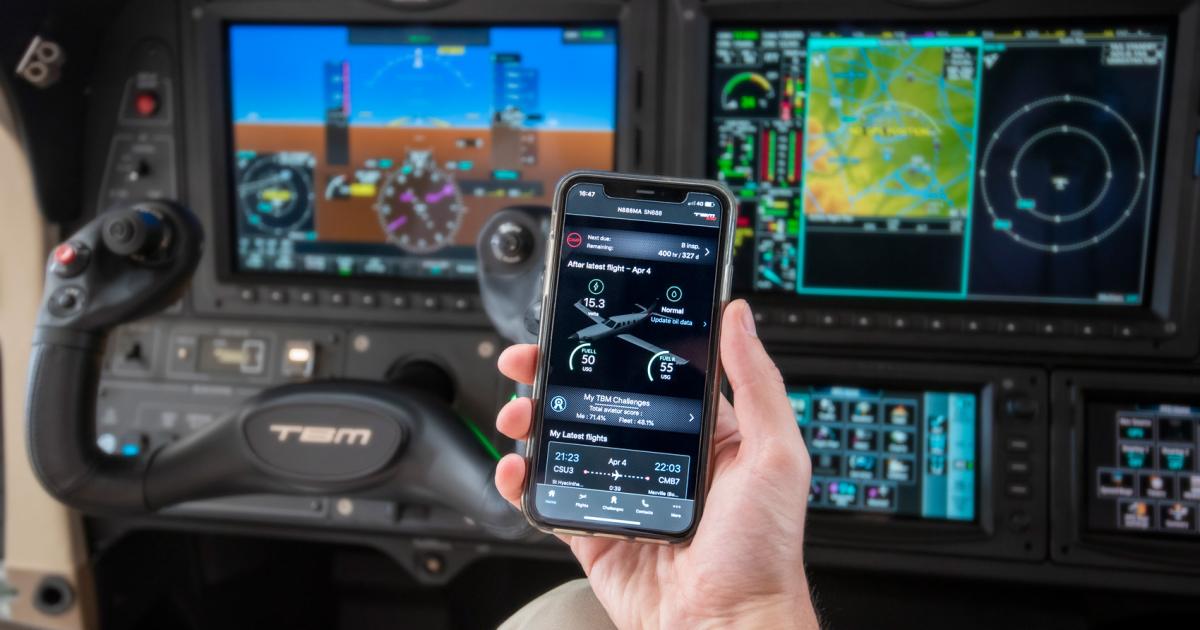 The Me & My TBM app is available for Android and iOS devices and allows pilots to view information about each flight in their TBM turboprop.