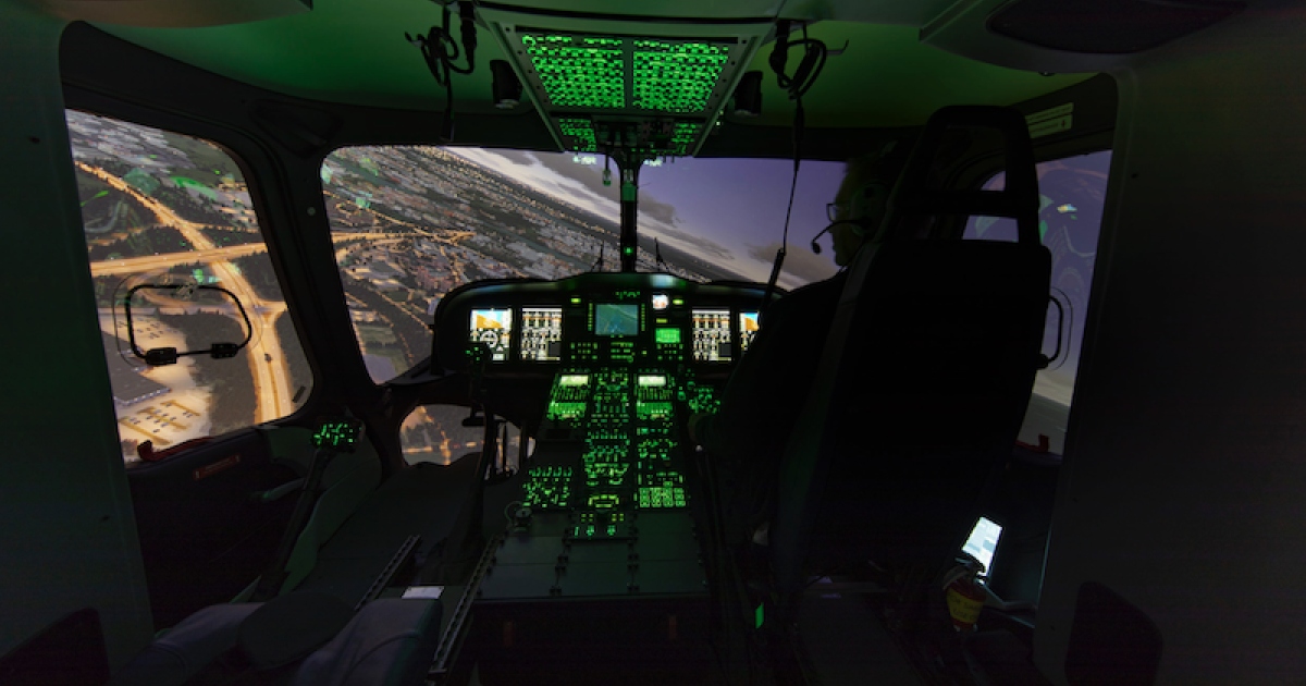 Coptersafety's in-house team can model different visual environments in known locations for the company's AW139 simulator. 