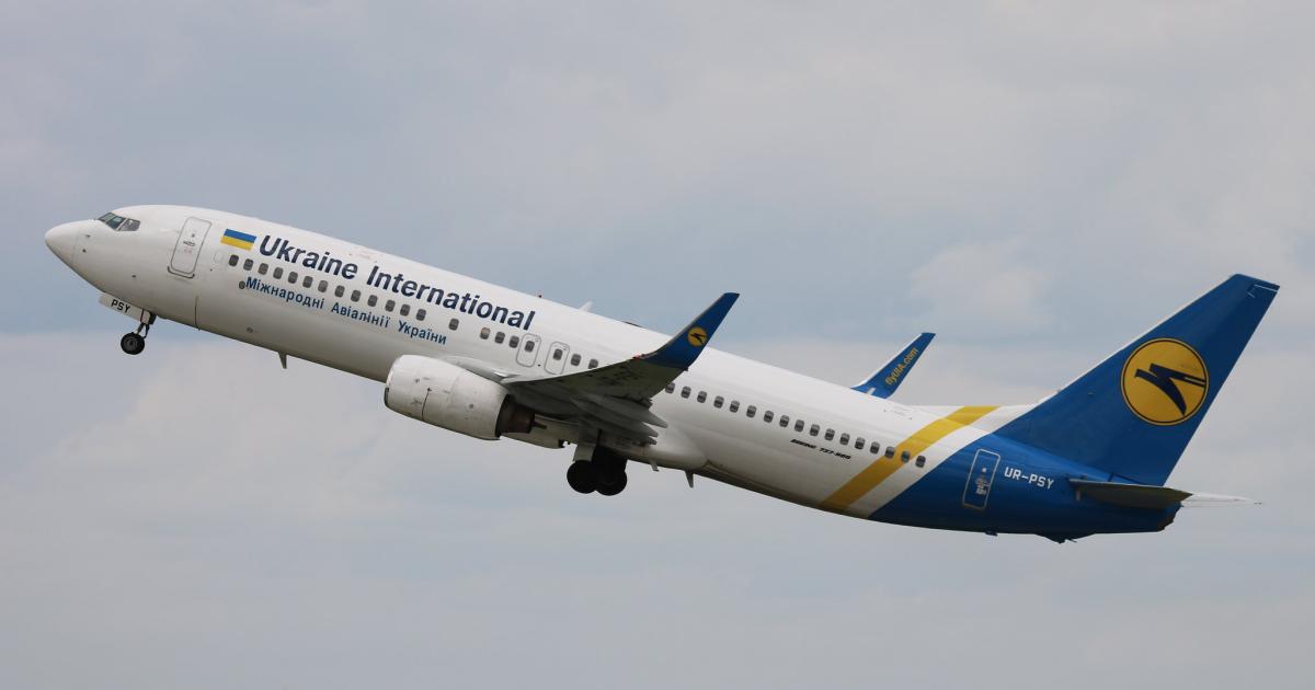 A Ukraine International Airlines Boeing 737-800 takes off from Dusseldorf in 2018. (Photo: Flickr: <a href="http://creativecommons.org/licenses/by-sa/2.0/" target="_blank">Creative Commons (BY-SA)</a> by <a href="http://flickr.com/people/marvin-mutz" target="_blank">Marvin Mutz</a>)