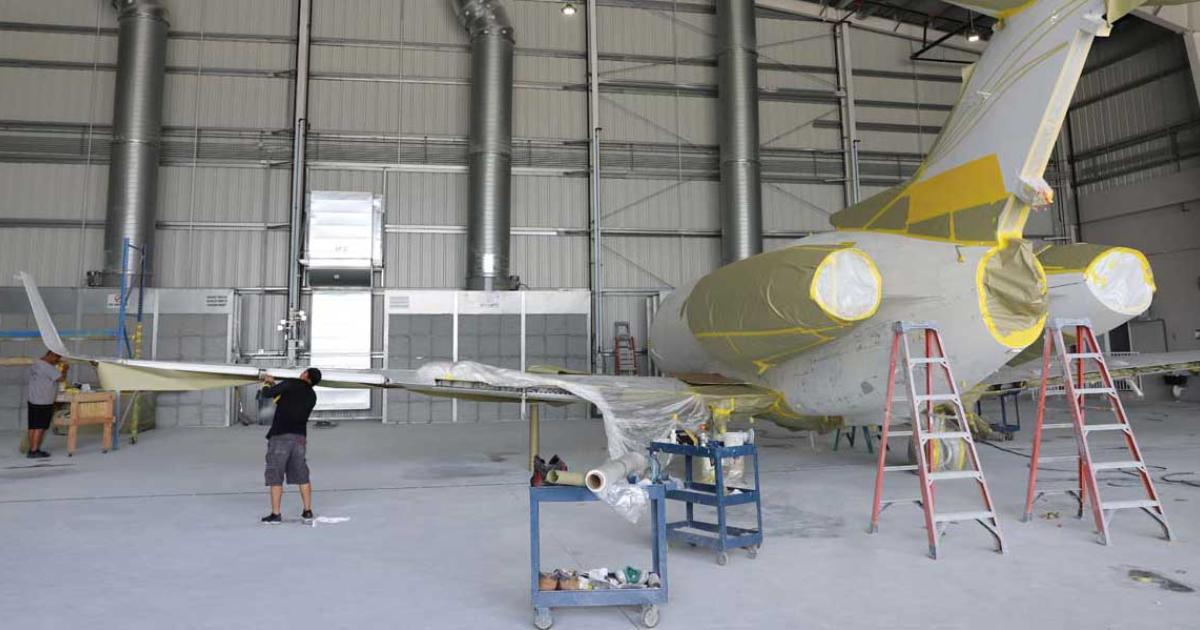 The addition of Atlantic Jet Refinishing to the Banyan Air Service campus at South Florida's Fort Lauderdale Executive Airport fills one of the last remaining gaps in aviation service businesses there, adding aircraft exterior paint capabilities to the sprawling location.