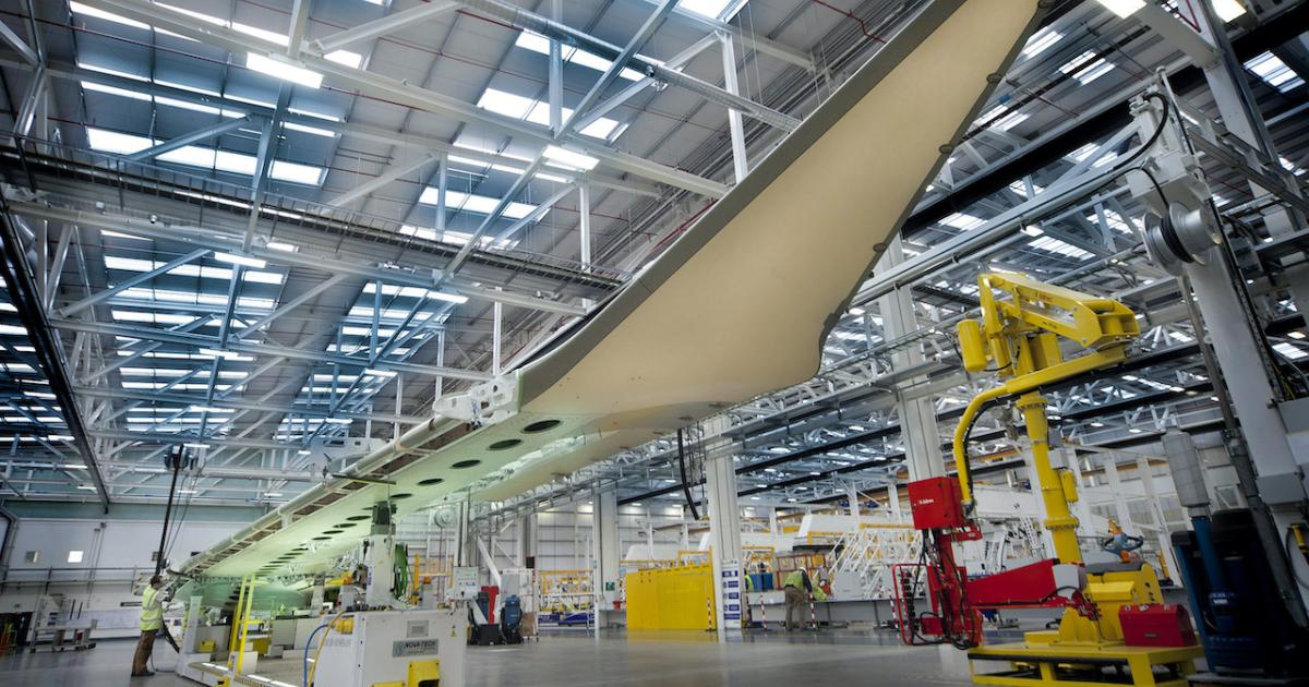 Bombardier UK makes Airbus A220 wing assemblies at its plant in Belfast, Northern Ireland. (Photo: Bombardier)