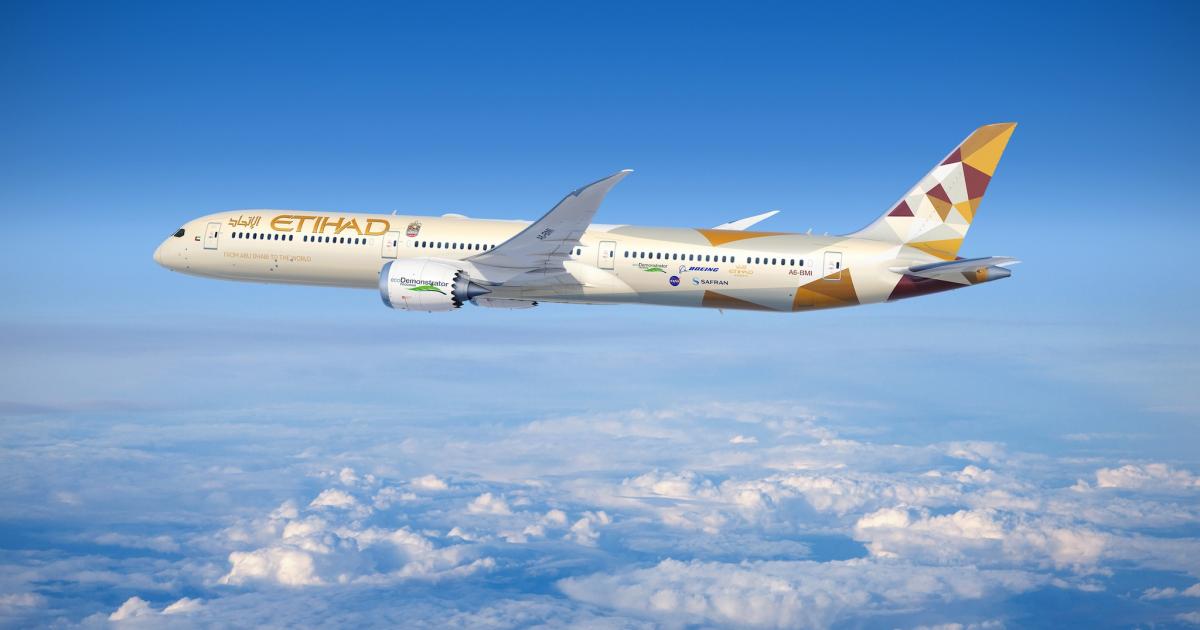 Etihad Airways and Boeing plan to work together starting in August on the seventh iteration of the ecoDemonstrator program. (Image: Etihad Airways)