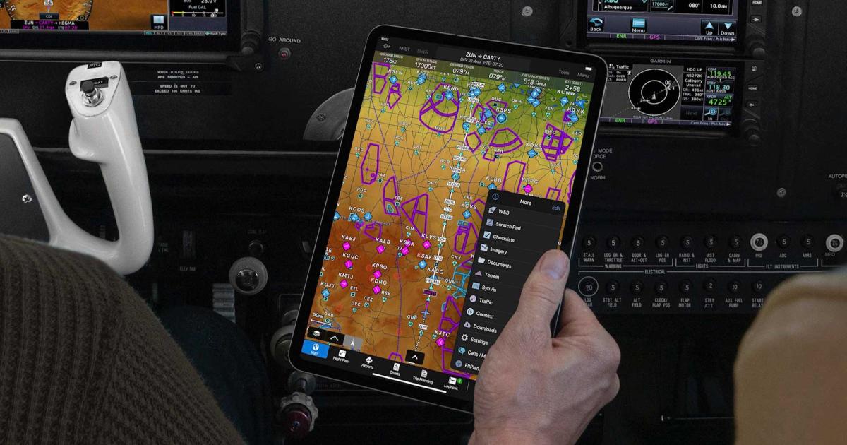 A reported ransomware attack shut down several data services at Garmin. This includes the Garmin Pilot app, affecting flight plan filing, account syncing, and database concierge capabilities. (Photo: Garmin)