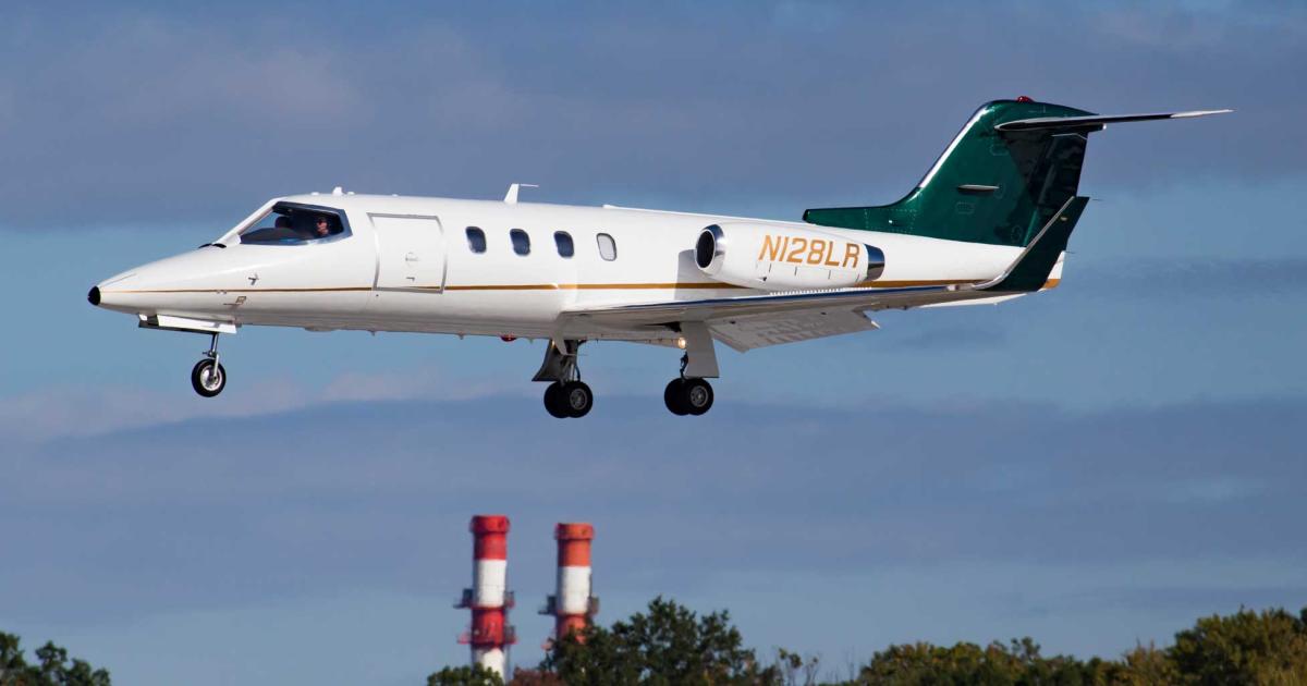 The first Learjet 28, flown by aviation legend Neil Armstrong to five class records back in 1979, will be enshrined in an air and space museum in the late astronaut's home town of Wapakoneta, Ohio. It will make its final flight on August 5th, the 90th anniversary of Armstrong's birth. (Photo: Andrew Burns)